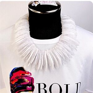 Bold White Statement Necklace. One of a Kind.